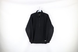 Vintage 90s Reebok Mens Small Distressed Half Zip Fleece Pullover Sweater USA - £29.56 GBP