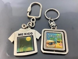 2 Vintage Swivelling Keyrings Cozumel Keychains Mexico Porte-Clés Dolphins Anana - £12.78 GBP