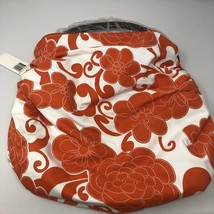 NWT Saks Fifth Avenue Orange White Floral Fabric Shoulder Bag Slouch Hob... - $464.19 MXN