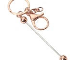 Rose Gold Steel Beadable Keychain DIY Design Your Own Vibrant Key Ring - $4.99
