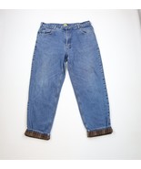 Vintage Cabelas Mens 42x34 Distressed Heavyweight Flannel Lined Denim Je... - €46,86 EUR