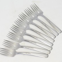 Oneida Fluted Rose Salad Forks Thor 6 1/4&quot; Lot of 8 - £13.03 GBP