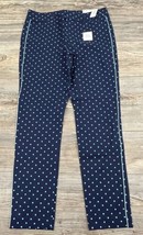 Old Navy Pixie Ankle Pants Navy Blue/Turquoise Polka Dot, Stretch, Womens Size 6 - £21.91 GBP