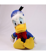 Vintage Walt Disney Donald Duck Plush Stuffed Animal Toy Red Bow Blue Ha... - $9.74