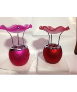 2 Glass Tea Light Oil Tar Warmer Burner Fragnance /Gift Hearts&amp;Love - $19.80