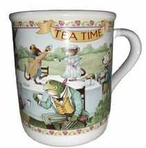 Hallmark Mug &quot;Tea Time&quot; Animal Tea Party Bunny Frog Mouse Pig Goat vintage - $13.56 CAD