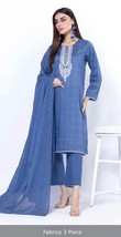 Pakistani Blue Printed  3PCS Lawn Suit light Thread work,unstitched - $49.50