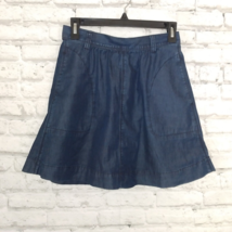 Gap 1969 Skirt Womens 26/2 Blue Denim Pockets A Line Mini Lyocell Stretc... - $19.88
