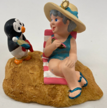 2000 Hallmark Keepsake Mrs Claus&#39;s Holiday On the Beach Penguin Ornament - £10.16 GBP