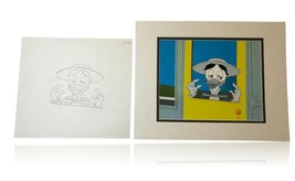 Ducktales Original Production Sketch Drawing &amp; Cel COA 1/1 Disney 90S TV #3 - £447.74 GBP
