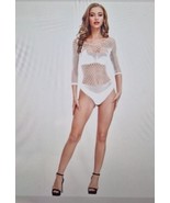 Fishnet Long Sleeve Bnodyystockings Bodysuits Tights White - $8.91