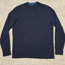 Smartwool Sweater Mens Medium Blue Sparwood V-Neck Long Sleeve Stretch - £35.79 GBP