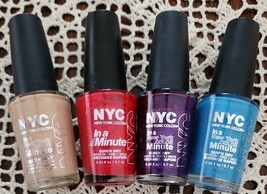 Four (4) NYC ~ In A Minute ~ Nail Polish ~ 201/224/247/269 ~ Nail Enamel... - $20.00