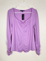 Inc International Concepts Lavender Pink Top Women Extra Large Ruched Sleeves - £23.66 GBP