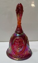 Vintage Fenton Carnival Glass Bell Mother And Child 6.5&quot; Purple to Pink Coloring - £21.95 GBP