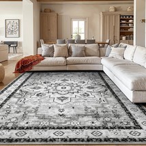 Lbro2M Boho Area Rug 8X10 Washable Rugs For Bedroom Low Piles, 8&#39;X10&#39; Gray - $2,334.49 MXN