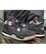 2018 Jordan Retro 4 Bred Black/Red Shoes BQ7669-080 Kid 3y - $1,332.43 MXN