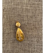 Vintage 14k Yellow Gold 3D Mandolin Charm Pendant Italy 1.3 grams 1&quot; L x... - £131.65 GBP