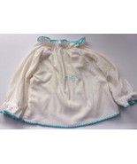 Vintage Handmade Baby Doll White Flannel Pullover Top Accented In Aqua - €1,72 EUR