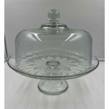 Vintage Glass 12” Pedestal Cake Dessert Stand with Heavy Dome Cover - £51.46 GBP