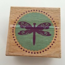 Hampton Art Studio G Rubber Stamp Dragonfly in Circle Animal Nature Outdoors  - £3.97 GBP