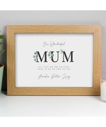 Personalised Botanical Mum A4 Oak Framed Print, Special Mum , Gift For M... - £14.33 GBP