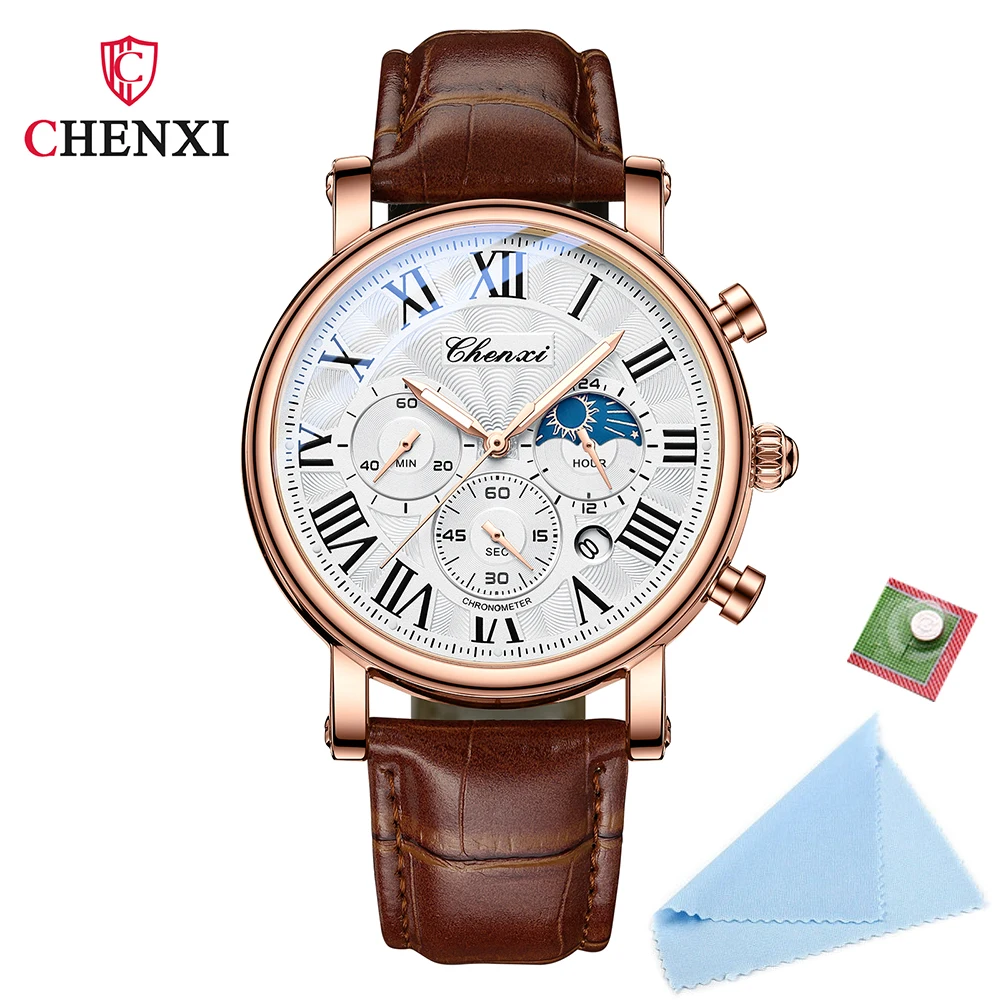 New Watches Men Top Brand Luxury Leather Strap Date Quartz Clock Male Wa... - £21.07 GBP