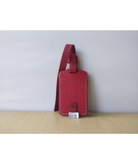 COLE HAAN LEATHER SNAP LUGGAGE TAG Tango Red WORLDWIDE SHIPPING - $14.85