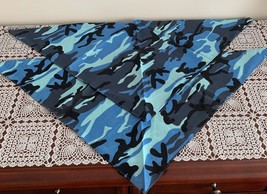 Two Blue Camouflauge Design Dog Bandanas MEDIUM LARGE Tie On Scarf Brand... - $10.49