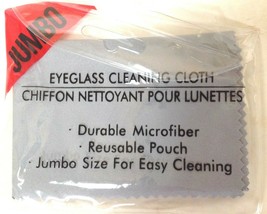 Microfiber Eyeglass Lens Cleaning Cloth New Gray Jumbo  - £6.29 GBP