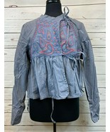 Leith Nordstrom Grey Moonbeam Boho Style Long Sleeve Top Blouse Size M N... - $688.05 MXN