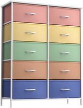 Sorbus Kids Dresser w 10 Large Drawers, Organizer Chest for Bedroom- Pink Blue + - £135.71 GBP