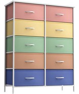 Sorbus Kids Dresser w 10 Large Drawers, Organizer Chest for Bedroom- Pin... - £133.36 GBP