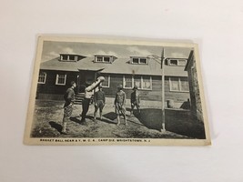 Military Guys Playing Basketball Near Y.M.C.A. Camp Dix. Wrightstown N.J... - £32.83 GBP