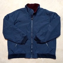 Vintage LL Bean Navy Warm Up Fleece Lined Full Zip Jacket Coat - Mens Si... - $34.95