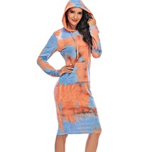 Vetement Femme 2021 Autumn Korean Fashion Tie Dye Dresses For Women Pullovers Ho - £46.17 GBP