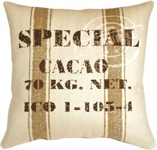 Cacao Bean Brown Print Throw Pillow, with Polyfill Insert - $69.95
