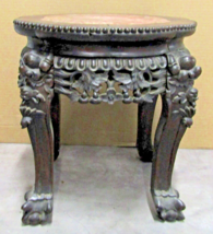 Antique Chinese Carved Rosewood Pedestal Table Plant Stand, the Four Upr... - £544.16 GBP