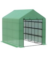 Walk-in Greenhouse: 18 Shelves, Roll-Up Door - $3,804.93 MXN