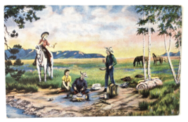 Dude Larsen Old West Cowboys Original Vintage Painting Pc Range 1941 - £7.82 GBP