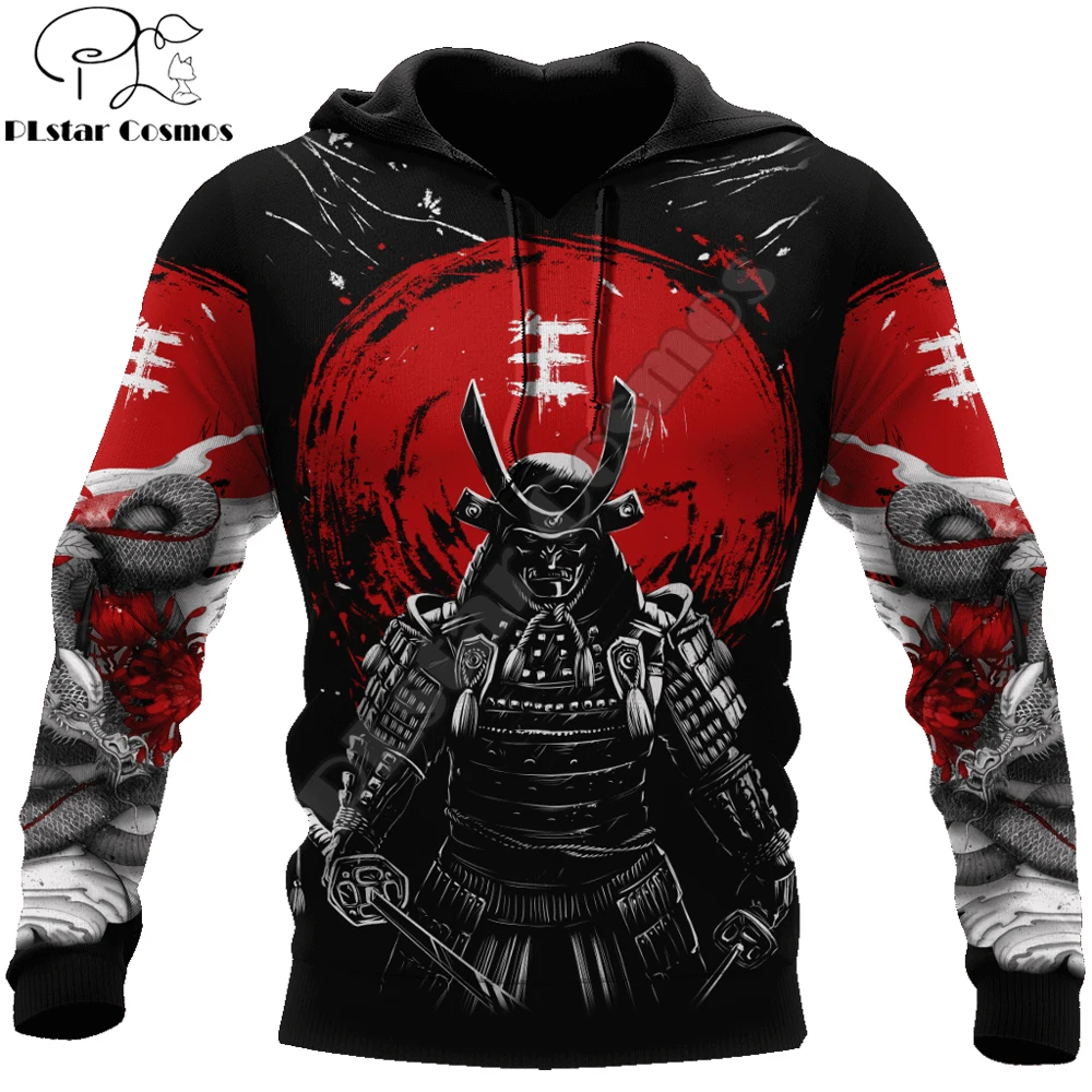 Samurai and  Tattoo 3D Printing Autumn Fashion Men Hoodie Unisex Hooded sweatshi - £82.80 GBP