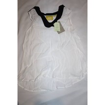Maeve Womens Shift Dress White Black Short Scoop Neck Sleeveless Texture... - £13.11 GBP