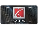 Saturn Car Logo Inspired Art on Carbon FLAT Aluminum Novelty License Tag... - $17.99