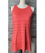 Athleta Orange Racerback Tank Top Thin Sheer Stripes Size ST Small Tall ... - $11.22