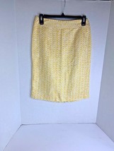 Banana Republic Womens Sz 2 Yellow Print Shirt Lined Linen - $16.82