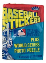 1979 Fleer MLB Baseball 6 Sticker Card Wax Pack - £9.91 GBP