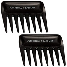 Set of 2 Wide Tooth Combs by Jon Renau &amp; easiHair for Synthetic, Heat Fr... - £7.03 GBP