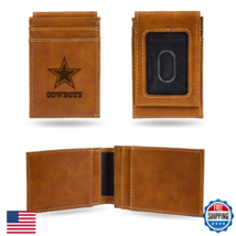 Rico Industries Laser Engraved Front Pocket Wallet Dallas Cowboys NFL Brown - $48.77