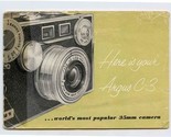 Argus C-3 Camera Users Manual 1955 - £7.84 GBP