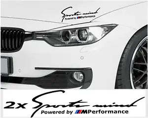 2x QUALITY SPORTS MIND PRODUCED BY M PERFORMANCE EYEBROW HOOD BMW STICKERS - $14.99